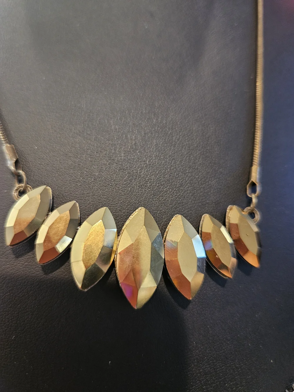 Gold Faceted Statement Necklace - Women Jewelry